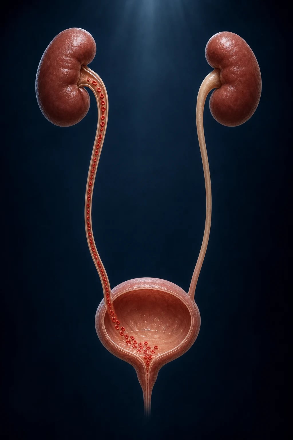Clean two-column infographic classifying glomerular vs urological haematuria