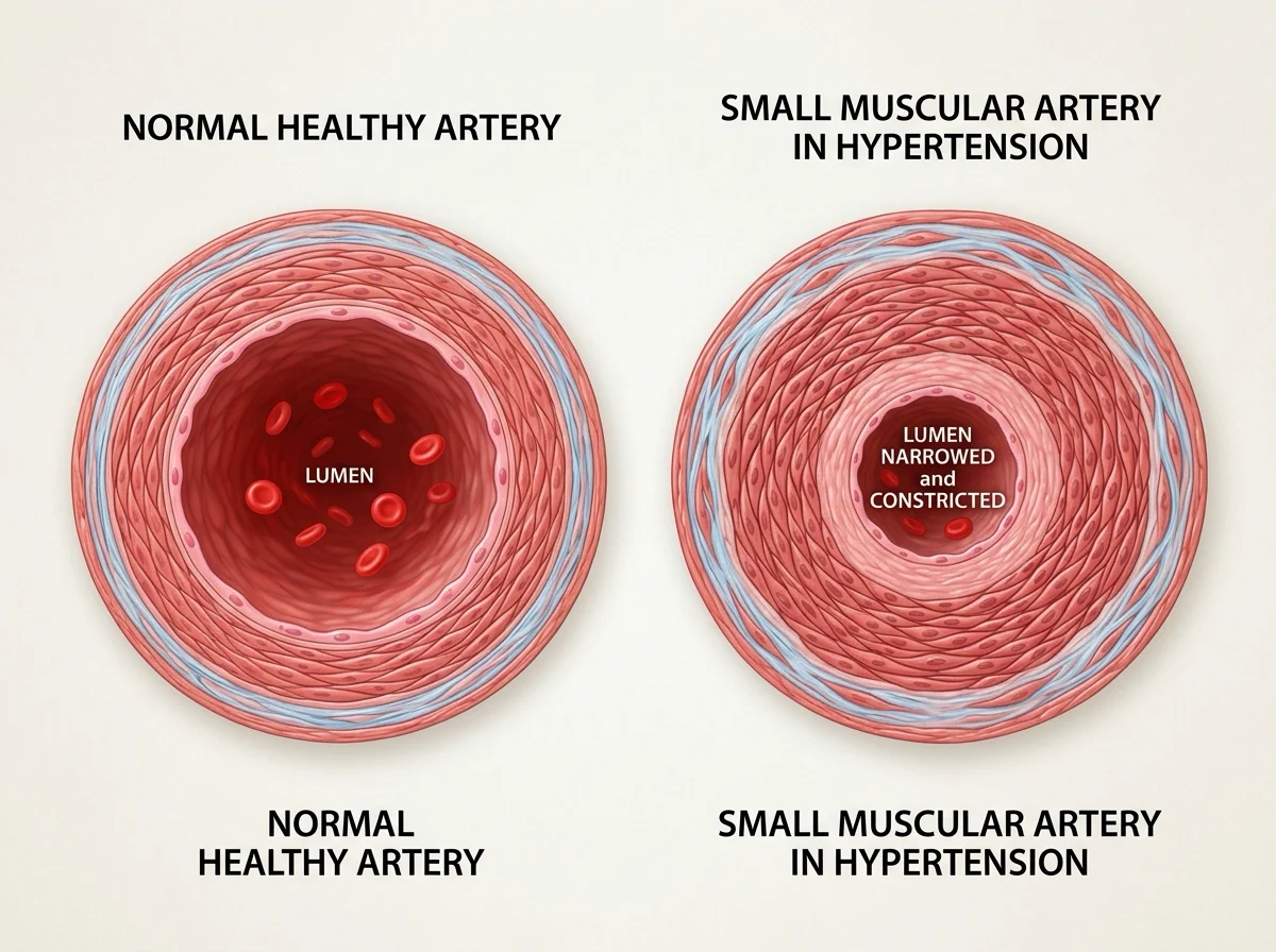 Hypertension mechanism educational diagram