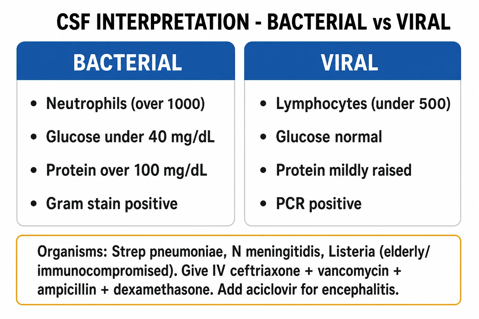 Infographic classifying CNS infections by compartment and aetiology with the leading pathogen for each syndrome
