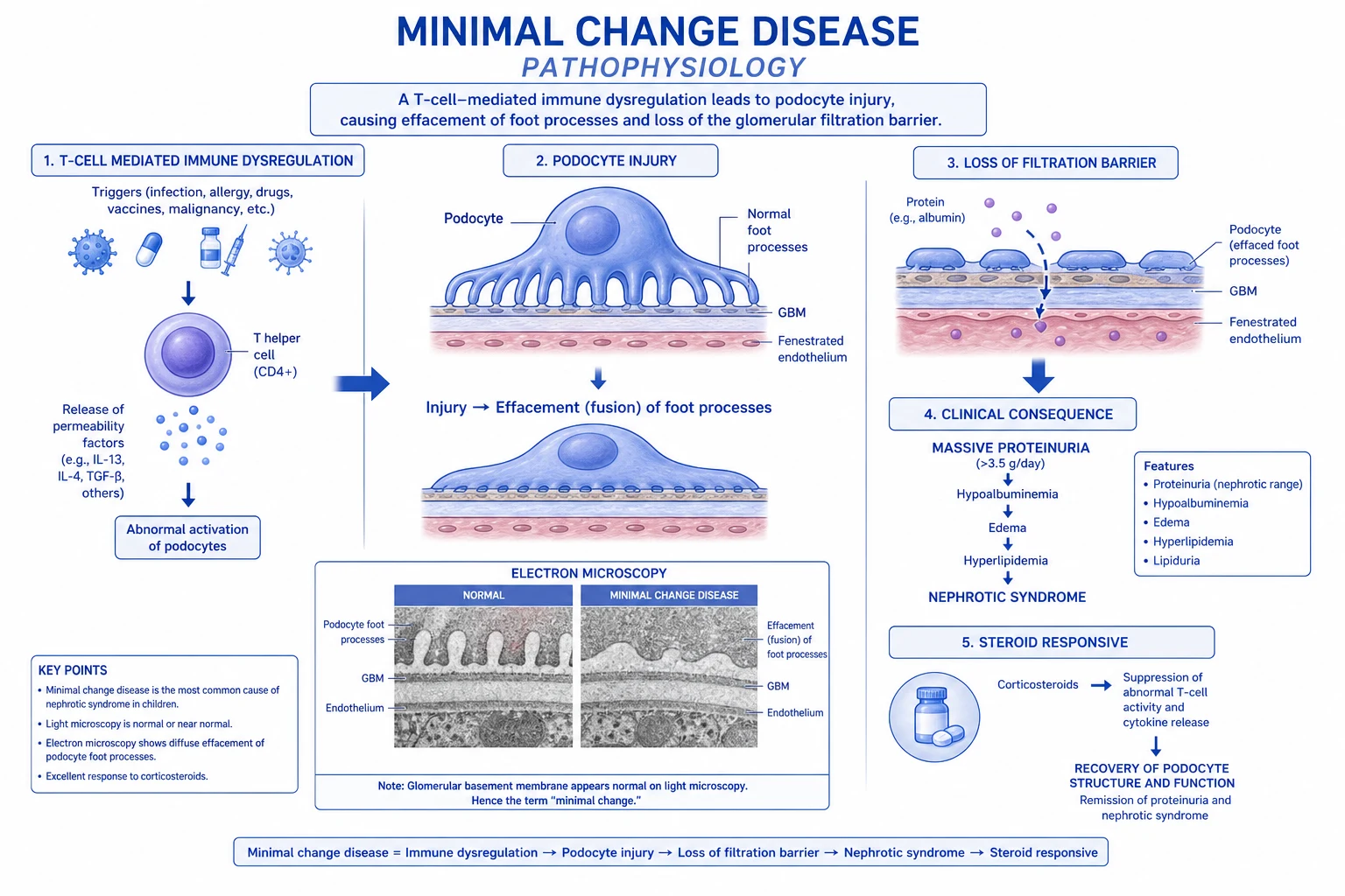 MCD pathophysiology — podocyte injury