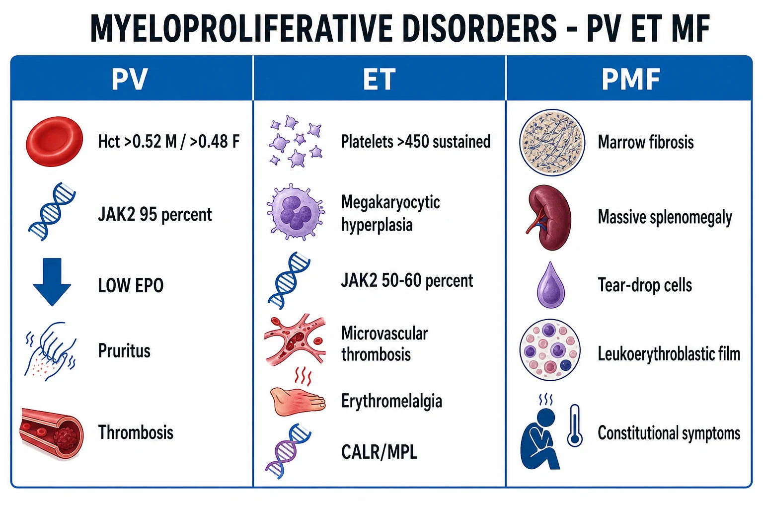 Clean four-column infographic comparing PV, ET, PMF and CML