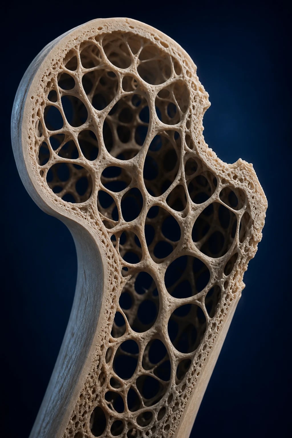 Clean two-column infographic of osteoporosis diagnosis and risk factors