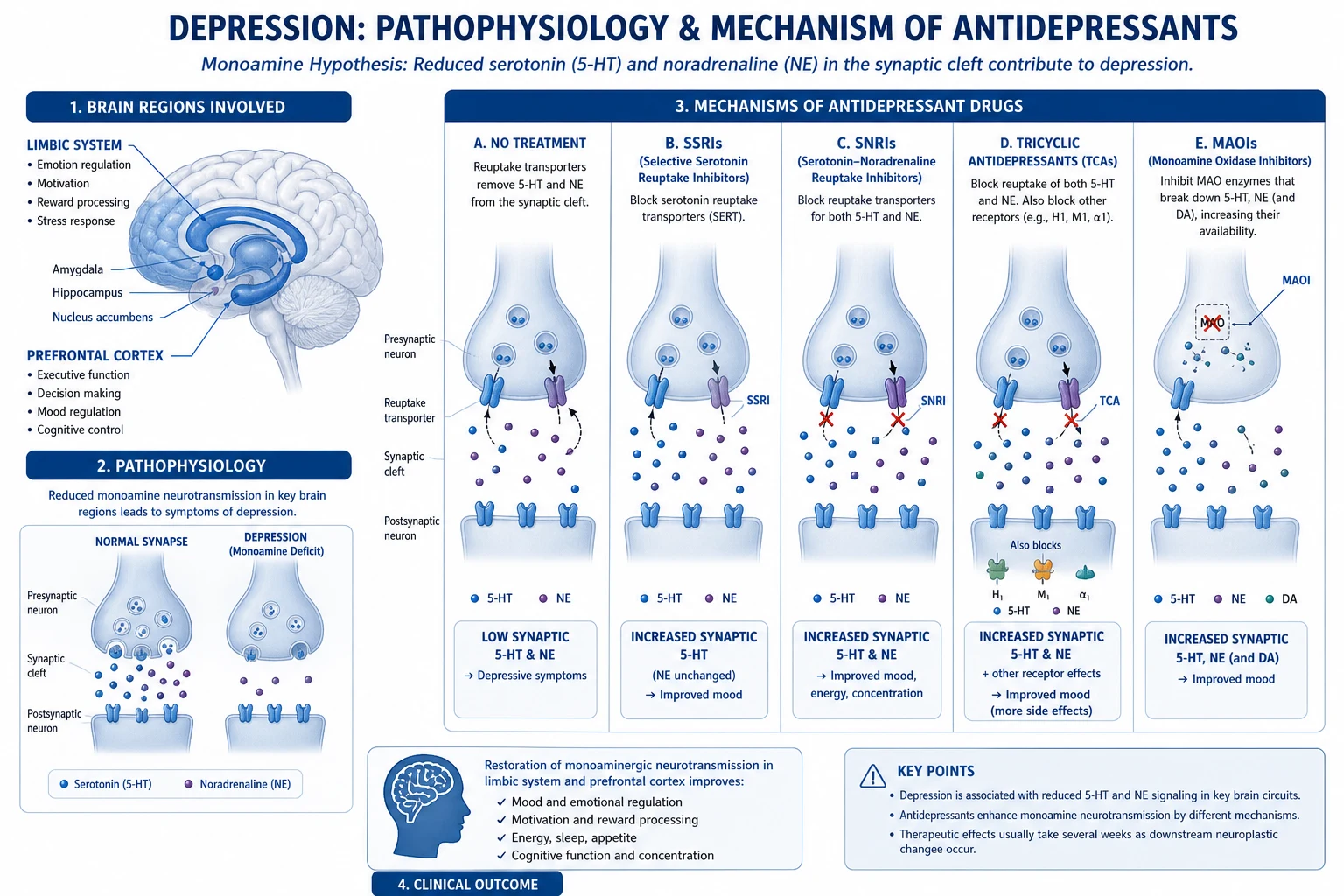 Pathophysiology infographic: the four dopamine pathways and the glutamate-neurodevelopment model