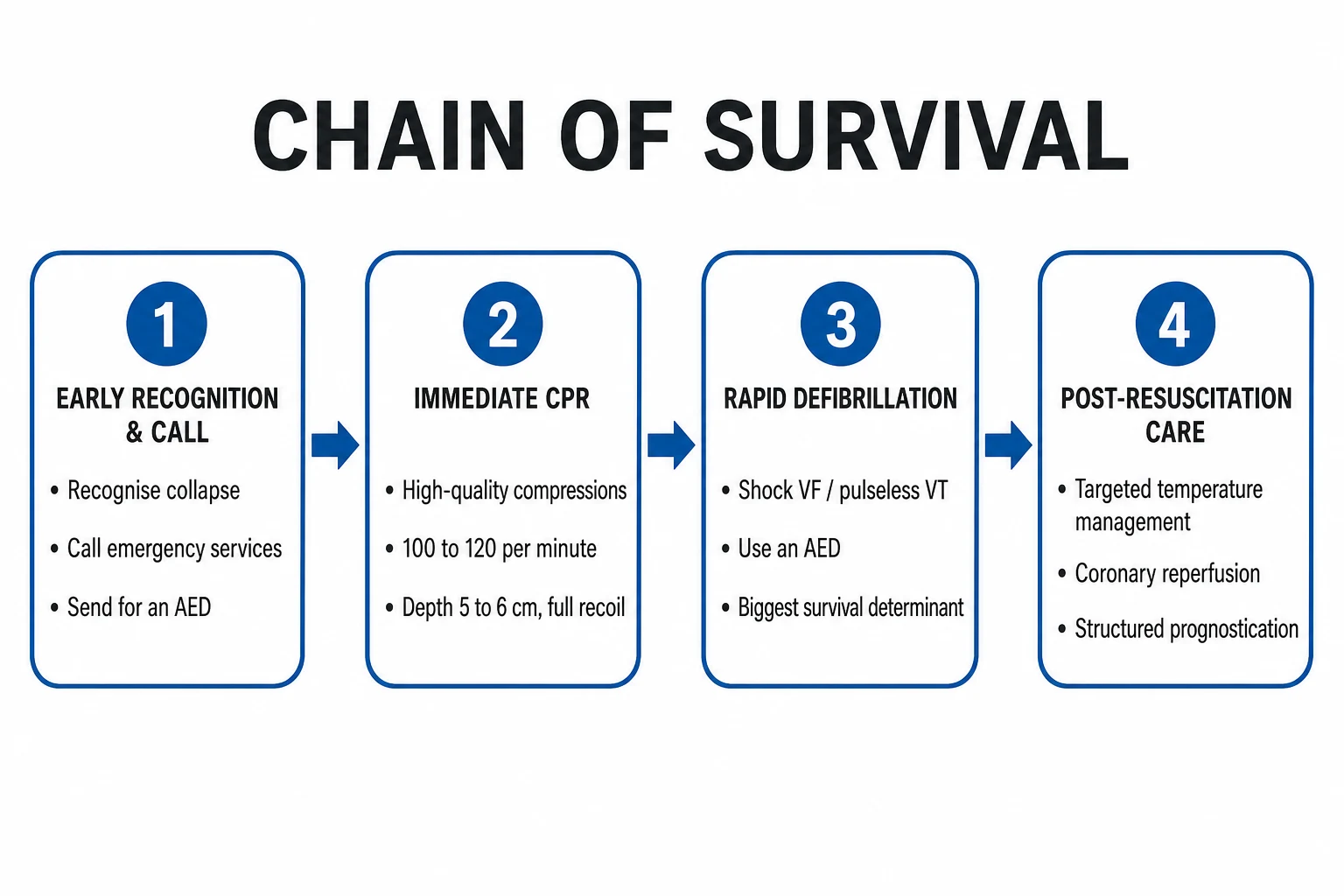 Stepwise management of the cardiac arrest survivor from resuscitation through ICD decision