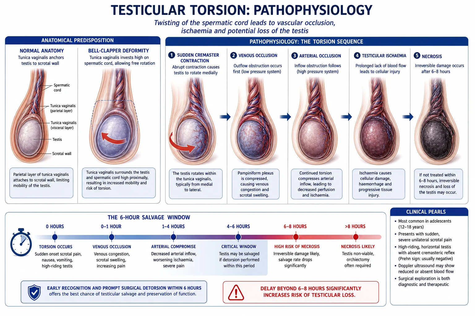 Clinical features: high-riding horizontal testis, swollen hemiscrotum, and the technique for eliciting the cremasteric reflex.